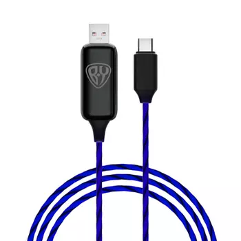 FORZA BY Кабель для зарядки Светящийся Type-C, 1м, 2.4А, Быстрая зарядка, LED подсветка