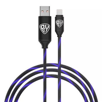 FORZA Кабель для зарядки Армированный iP, 1м, 2.4А, Быстрая зарядка, LED подсветка