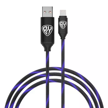 FORZA Кабель для зарядки Армированный iP, 1м, 2.4А, Быстрая зарядка, LED подсветка