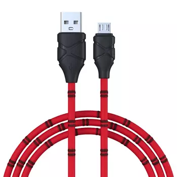FORZA Кабель для зарядки Питон Micro USB, 1м, 2А, тканевая оплётка, 3 цвета, пакет