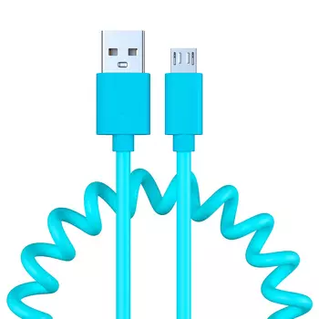 FORZA Кабель для зарядки Спираль Micro USB, 1м, 1.5А, 5 цветов, пакет