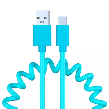 FORZA Кабель для зарядки Спираль Type-C, 1м, 1.5А, 5 цветов, пакет