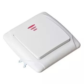 FORZA Кристалл Выключатель одноклавишный, с подсветкой, цвет белый 10А 250В