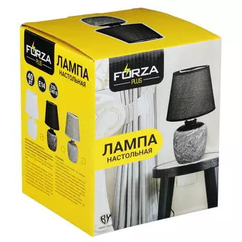 FORZA Лампа настольная, E14, 27,5см, 40 Вт, 220В, керамика, текстиль, 3 цвета
