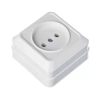 FORZA Simple Розетка одноместная без заземления белая, накладная 10А, 250В, пластик ABS