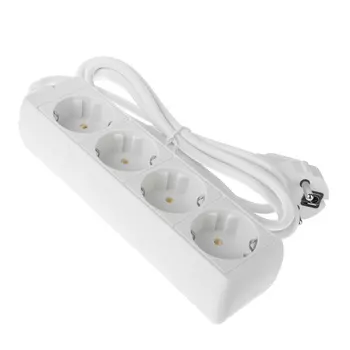 FORZA Удлинитель 4 гнезда, сеч. провода 1 кв.мм 2м, с заземлением, евро, 16 A, макс. мощность 3500Вт