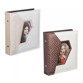 Фотоальбом на 200 фото, 21х23,5см, 10х15см, PU, PP, 2 цвета, арт.1