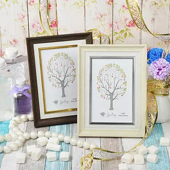 Фоторамка 10х15 СМ, 2 цвета, МДФ, пластик, светлая с серебряным кантом, темная с золотым, арт. 29-42