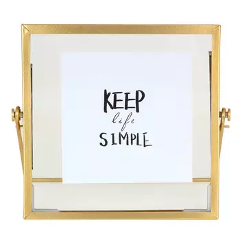 Фоторамка, 15,2x15,2см, металл, стекло, цвет золото