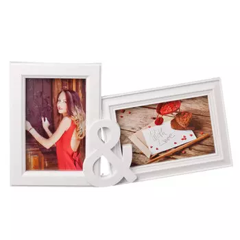 Фоторамка на 2 фотографии, пластик, 33х18,5см, арт.17-04