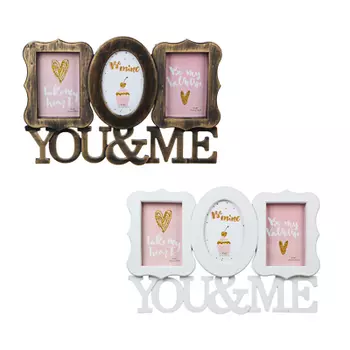 Фоторамка на 3 фотографии, 42х28 см, пластик, 2 цвета