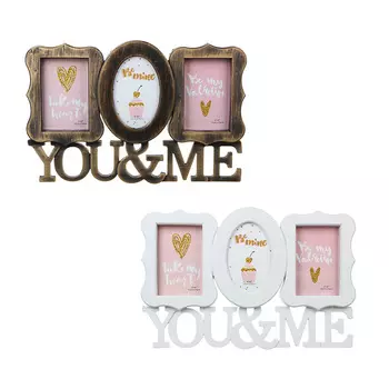 Фоторамка на 3 фотографии, 42х28 см, пластик, 2 цвета