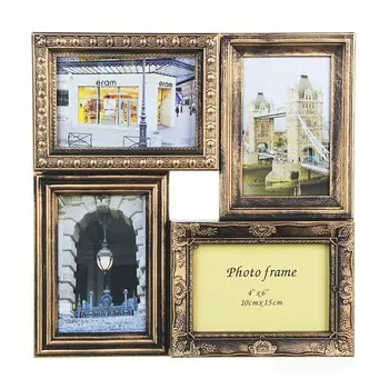 Фоторамка на 4 фотографии, 34х34х3см, пластик, арт.102-3