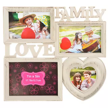 Фоторамка на 4 фотографии, 35х33 см, пластик