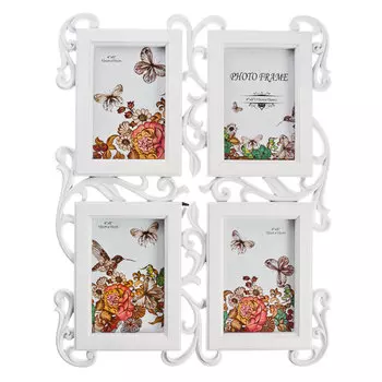 Фоторамка на 4 фотографии, пластик, 44х34см, арт.1908-2