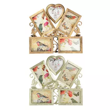 Фоторамка на 5 фотографий, 37х35 см, пластик, 2 цвета