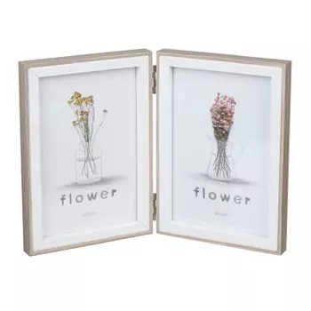 Фоторамка раскладная, на 2 фотографии, 23x16см, МДФ, стекло, металл