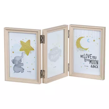 Фоторамка раскладная, на 3 фотографии, 36x16,8см, МДФ, стекло, металл