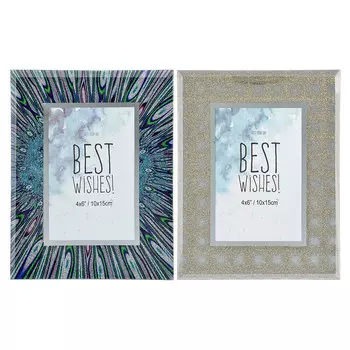 Фоторамка стеклянная 10х15 см (17х22 см), 2 цвета