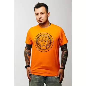 Футболка "Рыжий" оранжевая, размер M, 95% хлопок 5 % лайкра