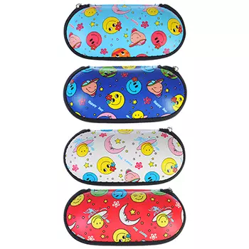 Футляр для очков детских на молнии, полиэстер, 15х6см, 4 цвета