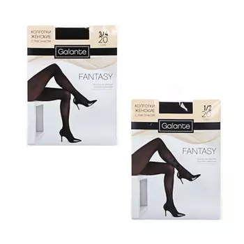 GALANTE Колготки капроновые 20DEN с флок.рисунком, 85% полиамид, 15% эластан, р-р 1/2, 3/4, 2 цвета