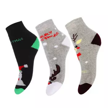 GALANTE Носки детские новогодние, 80% хлопок, 16% ПА, 4% эластан, р-р 14-20