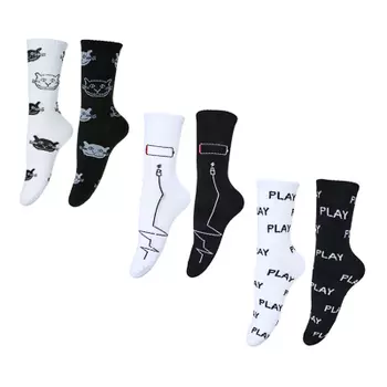 GALANTE Носки женские, р.23-25, 85% хлопок, 10% полиэстер, 5% спандекс, 3 диз, НВ22-24