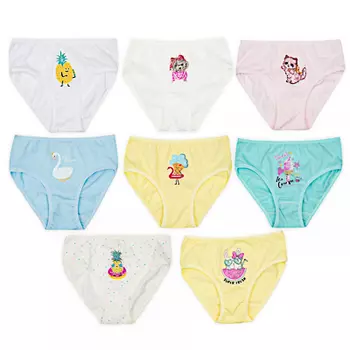 GALANTE Трусы детские для девочек, р.28-38 (3 -12 лет), 100% хлопок, с принтом, 14004