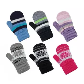 GALANTE Варежки детские на веревке, р.12, 2 дизайна
