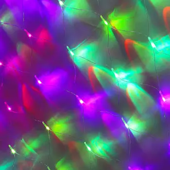 Гирлянда электрическая сетка СНОУ БУМ 144 LED, 1,6x1,6 м, RGB хамелеон, прозрачный провод, 220В