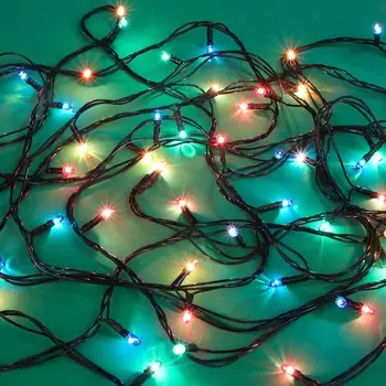 Гирлянда электрическая Вьюн СНОУ БУМ 7м, 100 ламп, мультицвет, 8 режимов, черный провод, 220В