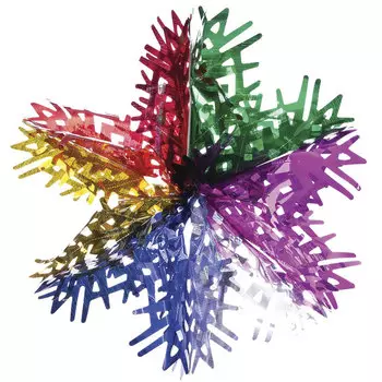 Гирлянда-подвеска СНОУ БУМ 40см ПВХ, многоцвет, в виде Снежинки, MYH-093
