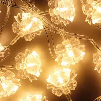 Гирлянда светодиодная с насадками СНОУ БУМ "Колокольчики", 3м, 15LED, шампань, 220В