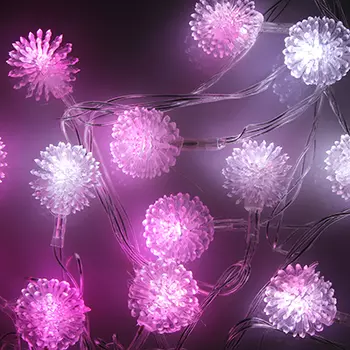Гирлянда светодиодная с насадками СНОУ БУМ "Личи", 3м, 15LED, розово-белый, 220В