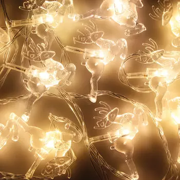 Гирлянда светодиодная с насадками СНОУ БУМ "Олененок", 3м, 15LED, шампань, 220В