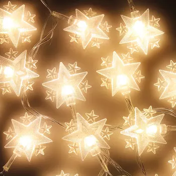 Гирлянда светодиодная с насадками СНОУ БУМ "Звездопад", 3м, 15LED, шампань, 220В