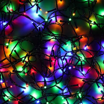 Гирлянда светодиодная Вьюн СНОУ БУМ 14 м, 180 LED,мультицвет, 8 режимов, темный провод, 220В