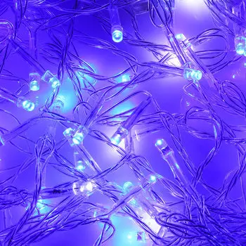 Гирлянда светодиодная Вьюн СНОУ БУМ 14м, 180 LED, голубой, мерцание, прозрачный провод, 220В