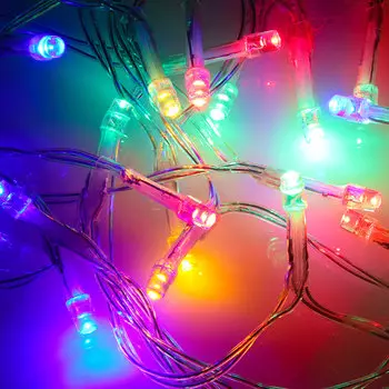 Гирлянда светодиодная Вьюн СНОУ БУМ 1,5м, 15 LED, мультицвет, 1 реж, 3,6В от 2АА