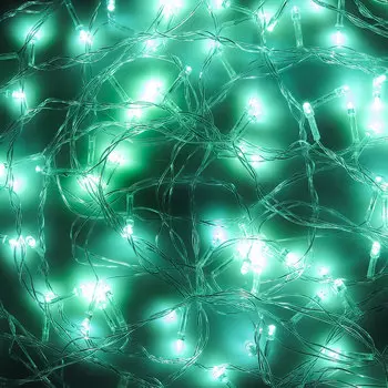 Гирлянда светодиодная Вьюн СНОУ БУМ 9м, 100 LED, аква, прозрачный провод, 220В