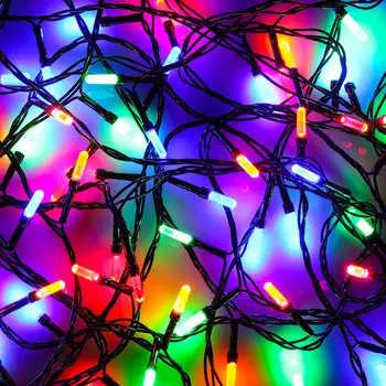 Гирлянда светодиодная Вьюн СНОУ БУМ 9м, 100 LED-призма, двойной мульти, 8 режимов, ПВХ, 220В