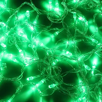 Гирлянда светодиодная Вьюн СНОУ БУМ 9м, 100LED-алмаз, изумрудный, прозрачный провод, 220В