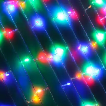 Гирлянда светодиодная занавес СНОУ БУМ 280 LED, 2x1,5 м, мультицвет, прозрачный провод, 220В