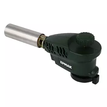 Горелка газовая ЧИНГИСХАН с пьезорозжигом, цанговый захват, широкое сопло; 15,3х4,5х7,2см