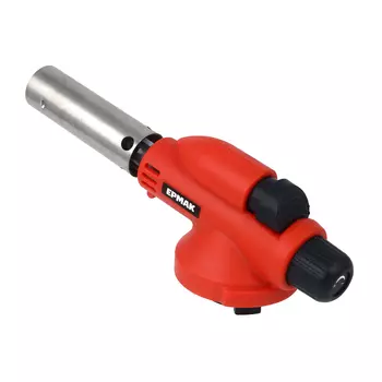 Горелка газовая ЧИНГИСХАН с пьезорозжигом, цанговый захват, широкое сопло, латунь; 15,5х4,5х5см