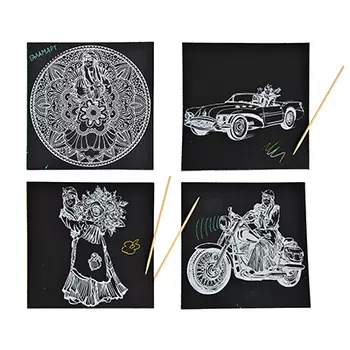 Гравюра-раскраска антистресс Галамартовна, 15х15см, 4 дизайна