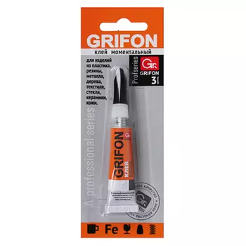GRIFON Клей моментальный универсальный, 3г, в инд.уп на блистере, 010-001
