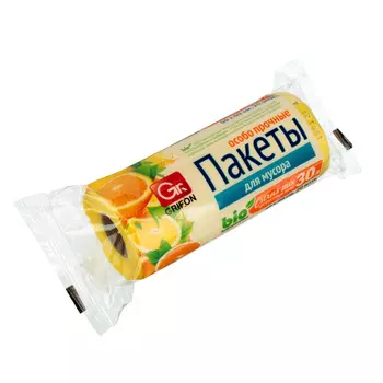 GRIFON Мешки для мусора БИО 20шт, 30л, 50х60см, особо прочные, 12 микрон, "Цитрусовый микс", 100-033