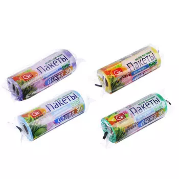 GRIFON Мешки для мусора БИО 30 л, 20 шт, прочные, 4аромата(бриз,цитрус,травы, цветы),рулон втулка